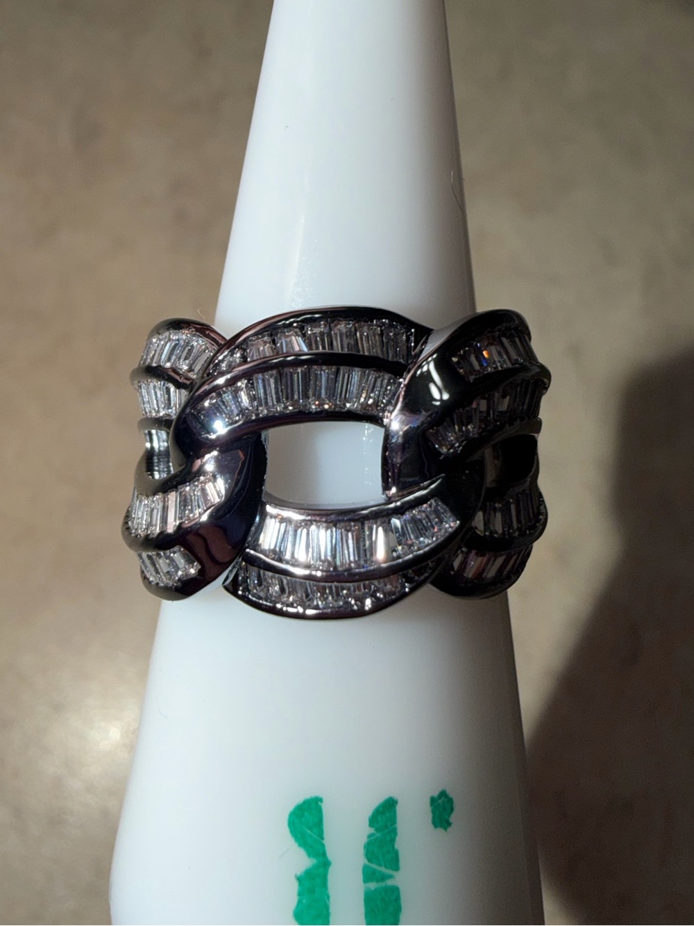 Bomb Party Unicorn Alert Size 7 Ring-Diamond CZ on Hematite RG49232